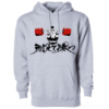 Toshiki Yamamoto Heavyweight Gray Squat Pullover Hoodie (Red Plate Graphic)