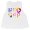 HKGRP Solid White / Color Splash Crop Racerback Tank