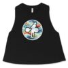 Logo Black Watercolor Waves Crop Racerback Tank
