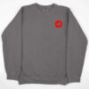 Gray/Red Pocket Logo Garment Dyed Crew Sweatshirt