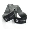Terrific Triangles Black Black/White weightlifting straps (1.5" Nylon)