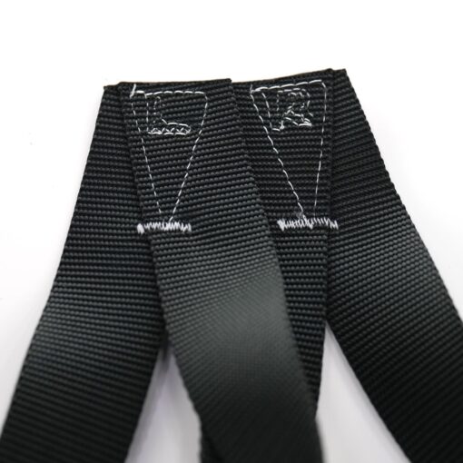 Terrific Triangles Black Black/White weightlifting straps (1.5" Nylon) - Image 2