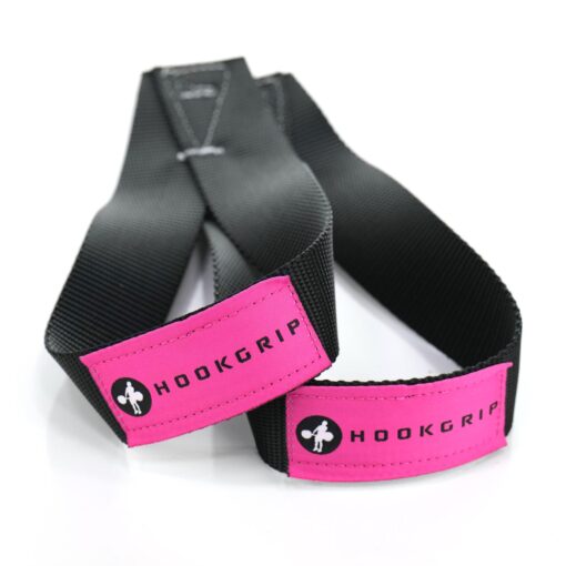 Terrific Triangles Black Pink/Black/White weightlifting straps (1.5" Nylon)