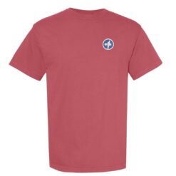 Embroidered Pocket Logo Crimson / Blue White (Comfort Colors 100% Cotton)