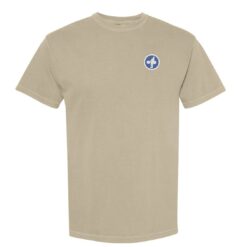 Embroidered Pocket Logo Khaki / Blue White (Comfort Colors 100% Cotton)