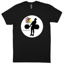 Illinois Black T-Shirt (60/40 Blend Tee)