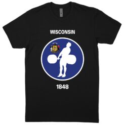 Wisconsin Black T-Shirt (60/40 Blend Tee)